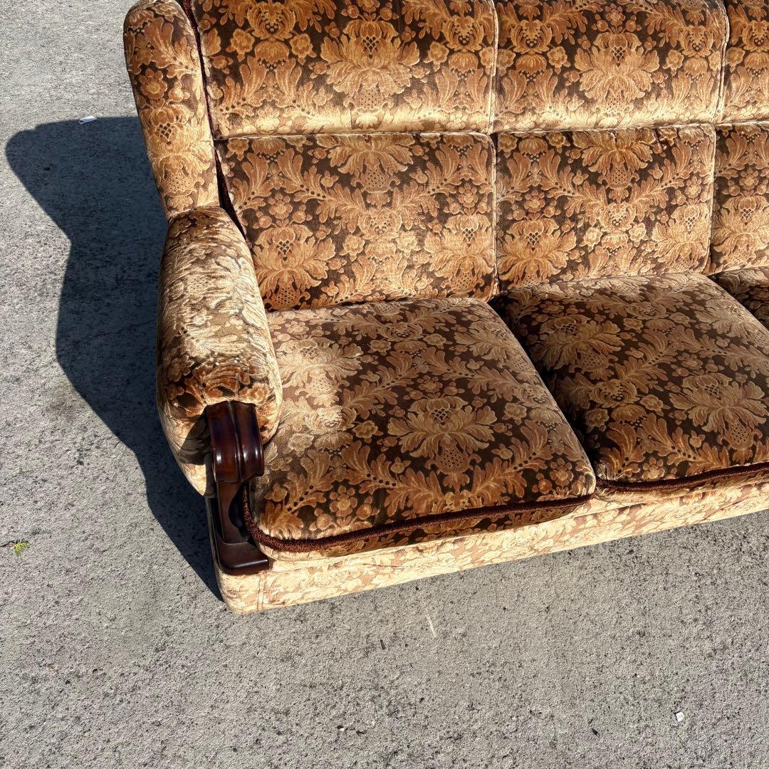 カリモク 金華山 3人掛けソファ アームチェア 昭和レトロ ヴィンテージ 古家具