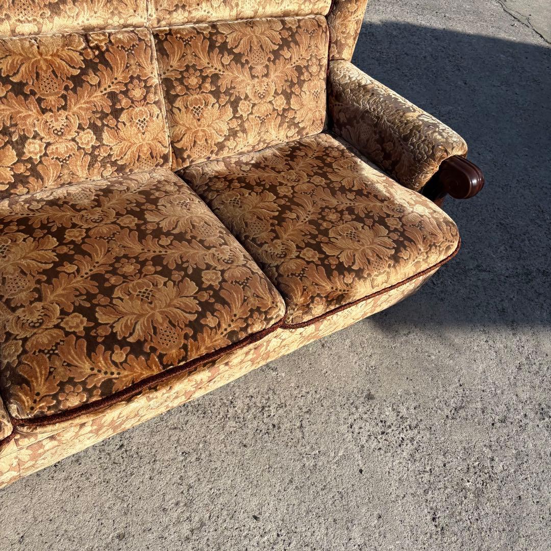 カリモク 金華山 3人掛けソファ アームチェア 昭和レトロ ヴィンテージ 古家具