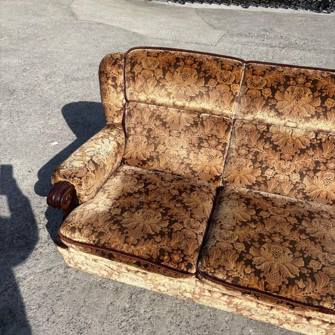 カリモク 金華山 3人掛けソファ アームチェア 昭和レトロ ヴィンテージ 古家具