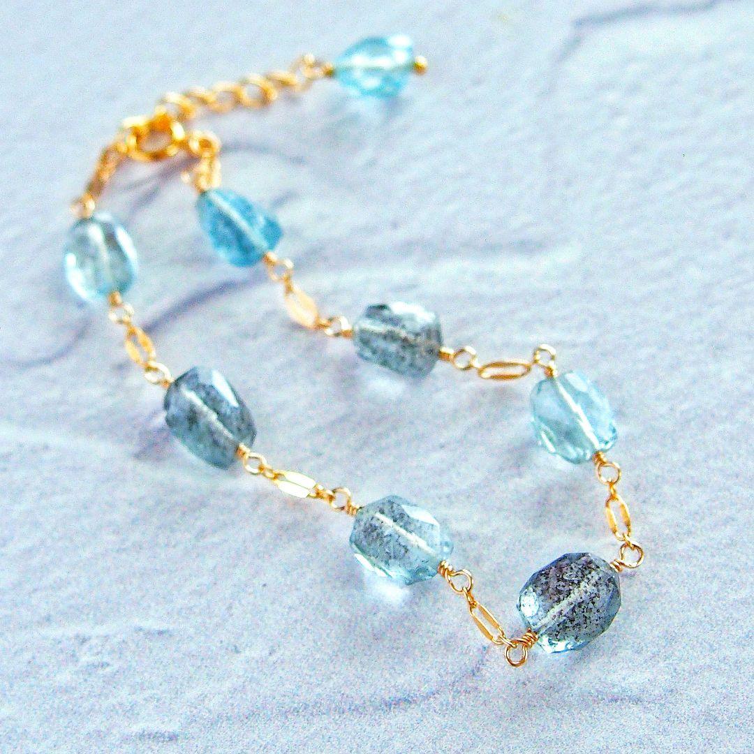 専用　SALE✨モスアクアマリン　ブレスレット　14kgf