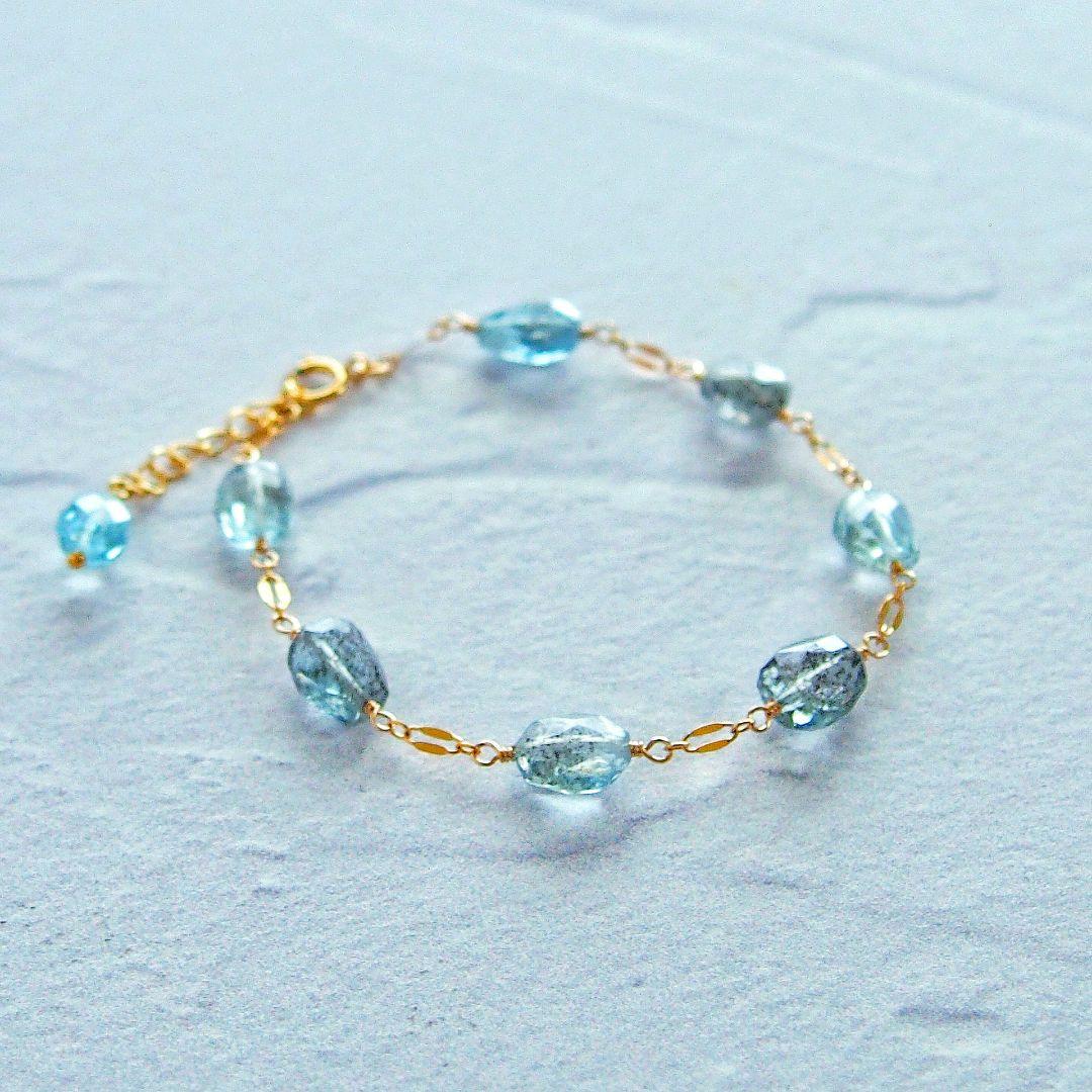 専用　SALE✨モスアクアマリン　ブレスレット　14kgf