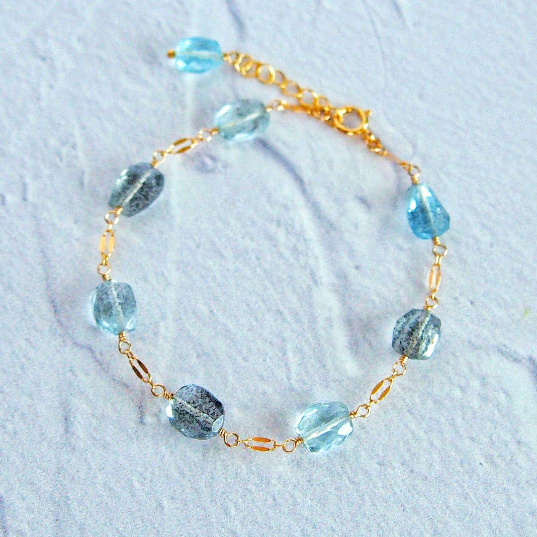 専用　SALE✨モスアクアマリン　ブレスレット　14kgf