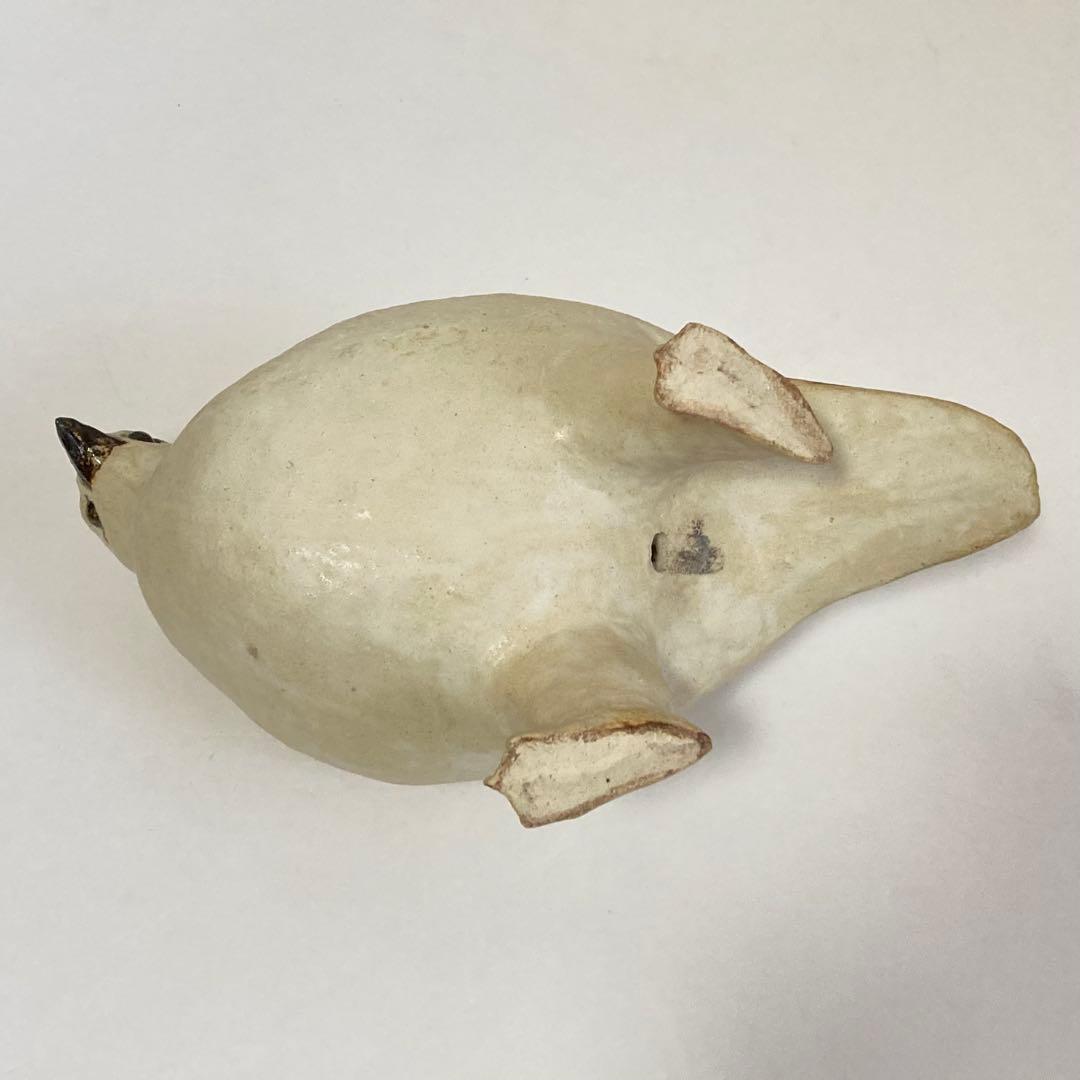 九谷焼 中村梅山 「雷鳥」 陶器 置物 オブジェ 共箱 木箱入り 和風 レトロ