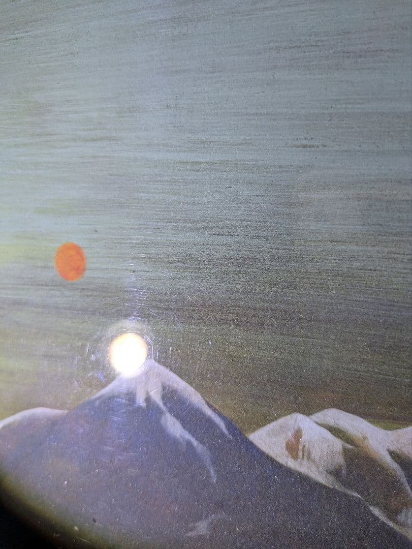 【真作】日本画家 藤井康夫「萌える野（八ヶ岳）」肉筆 共箱 院展特選作家