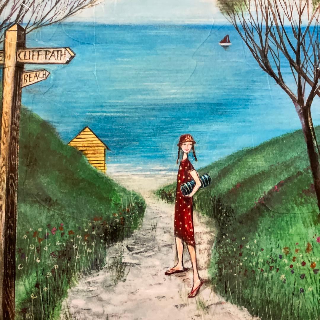 絵画 ジョー ラム「ビーチ パス」 壁掛け おしゃれ 額入り 壁に飾る かわいい