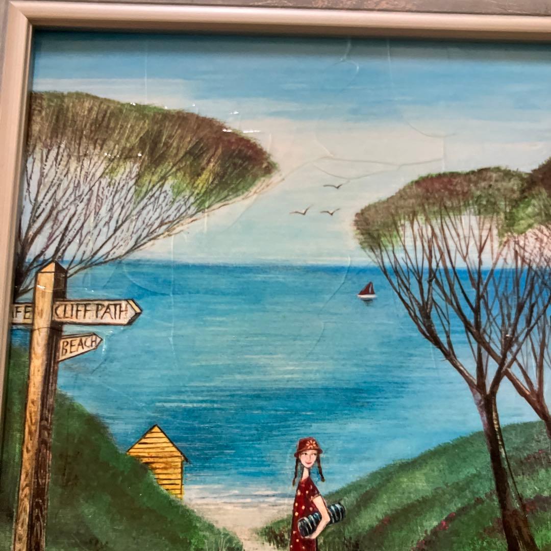 絵画 ジョー ラム「ビーチ パス」 壁掛け おしゃれ 額入り 壁に飾る かわいい