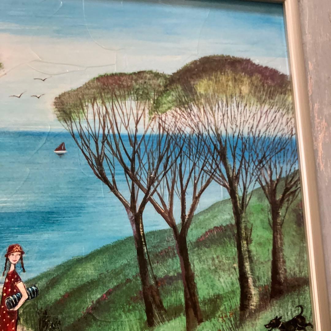 絵画 ジョー ラム「ビーチ パス」 壁掛け おしゃれ 額入り 壁に飾る かわいい