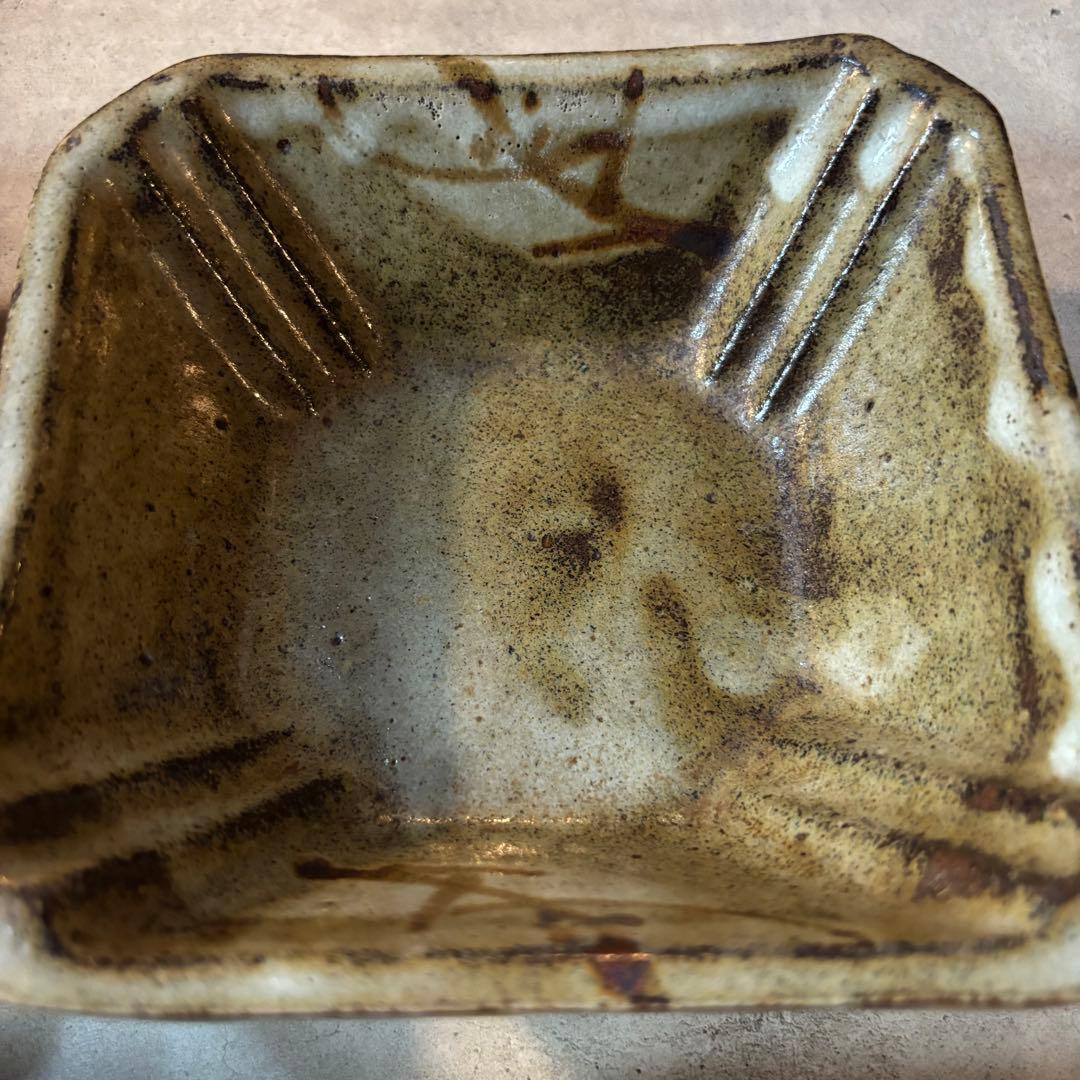 益子焼　人間国宝　浜田庄司　濱田庄司　地釉鐡絵黍紋向付4客（セット売り）