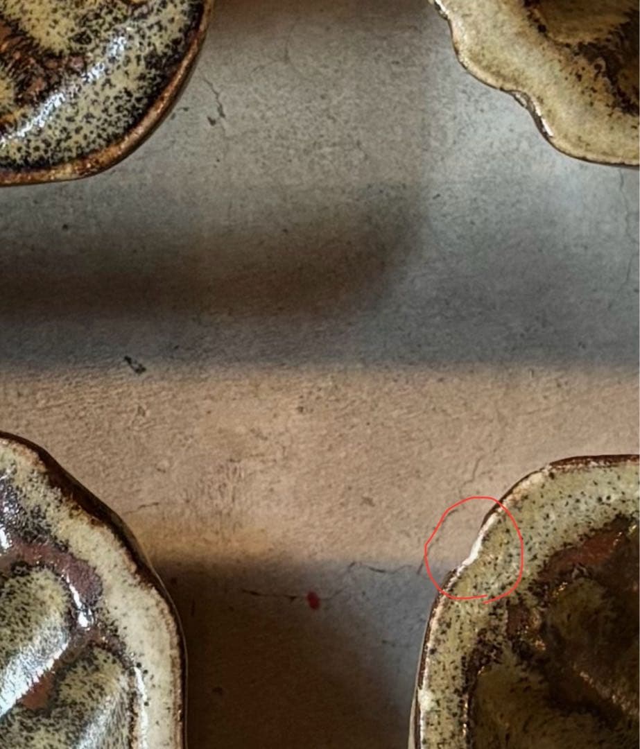 益子焼　人間国宝　浜田庄司　濱田庄司　地釉鐡絵黍紋向付4客（セット売り）