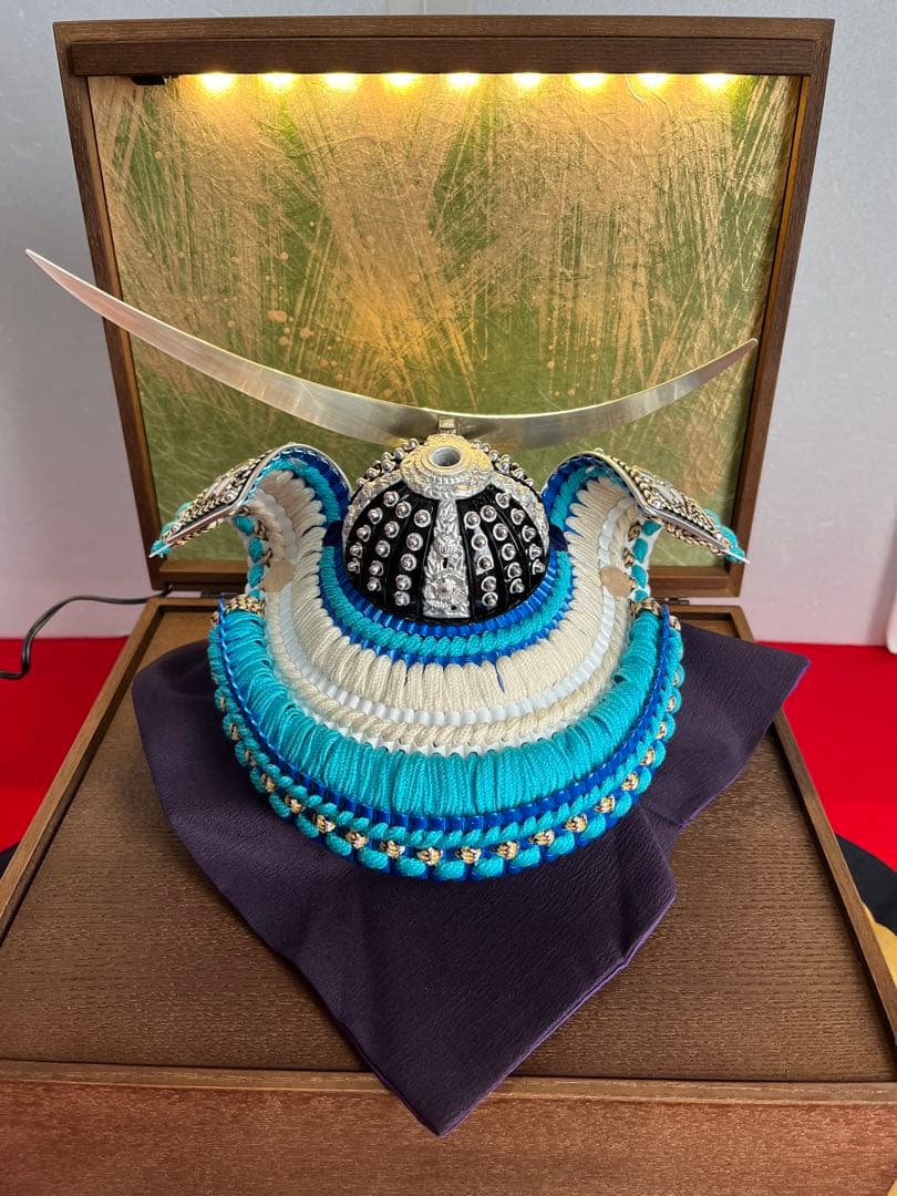 伊達政宗公　収納型飾り台LED屏風　政宗公敷布付(伊達政宗公ハンカチ)