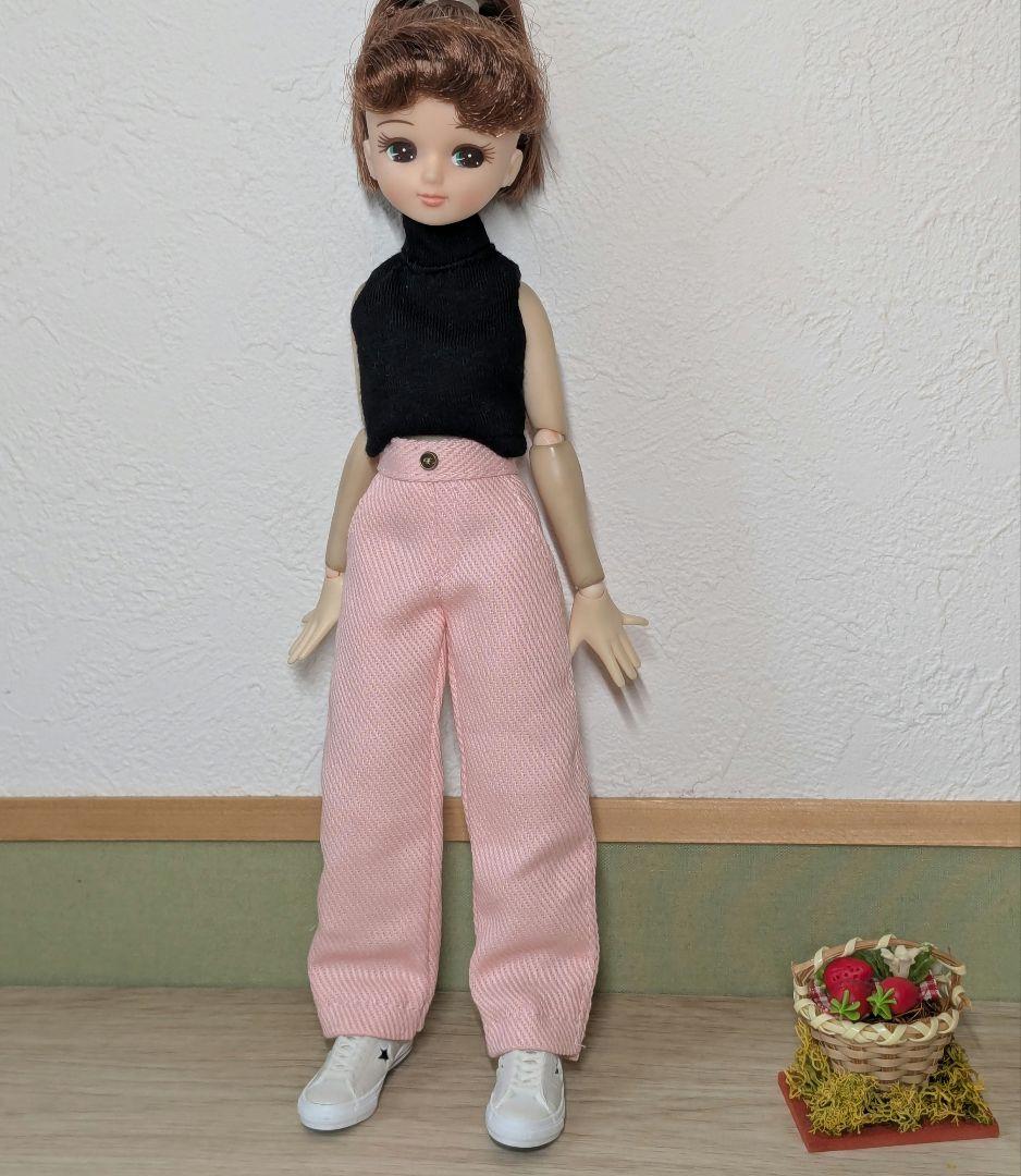 22㌢ドールサイズ服 【H630 デニム（サーモンピンク）】