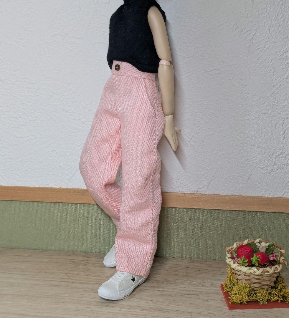 22㌢ドールサイズ服 【H630 デニム（サーモンピンク）】