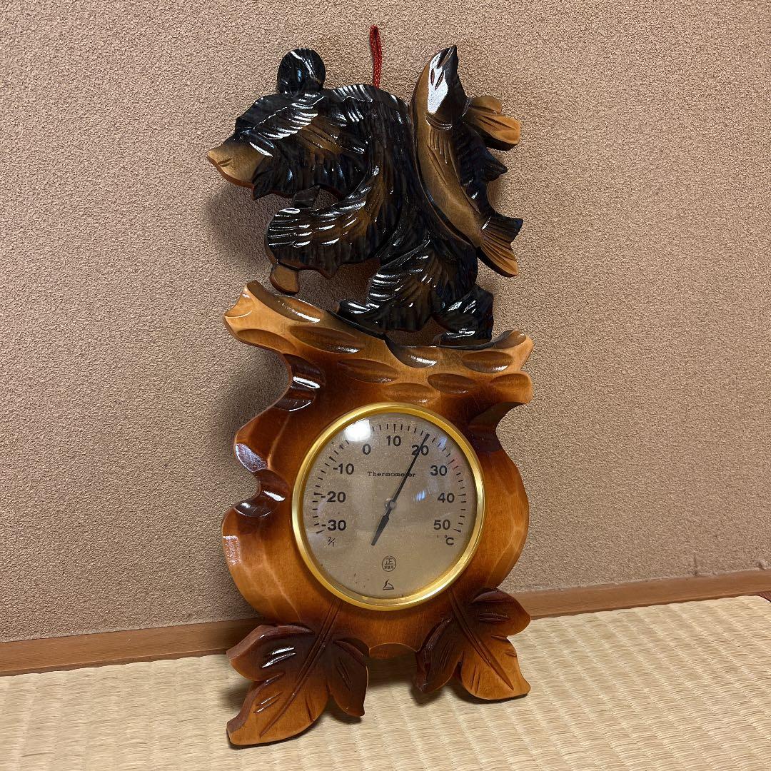 木彫りクマの温度計