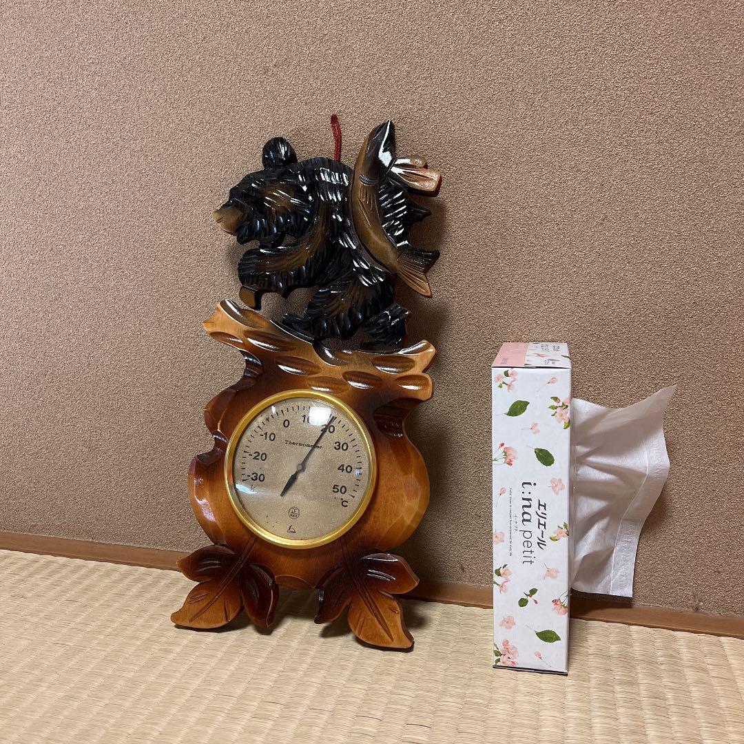 木彫りクマの温度計
