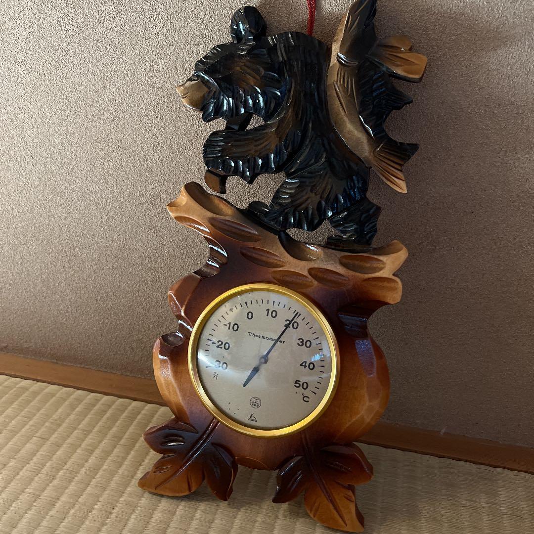 木彫りクマの温度計