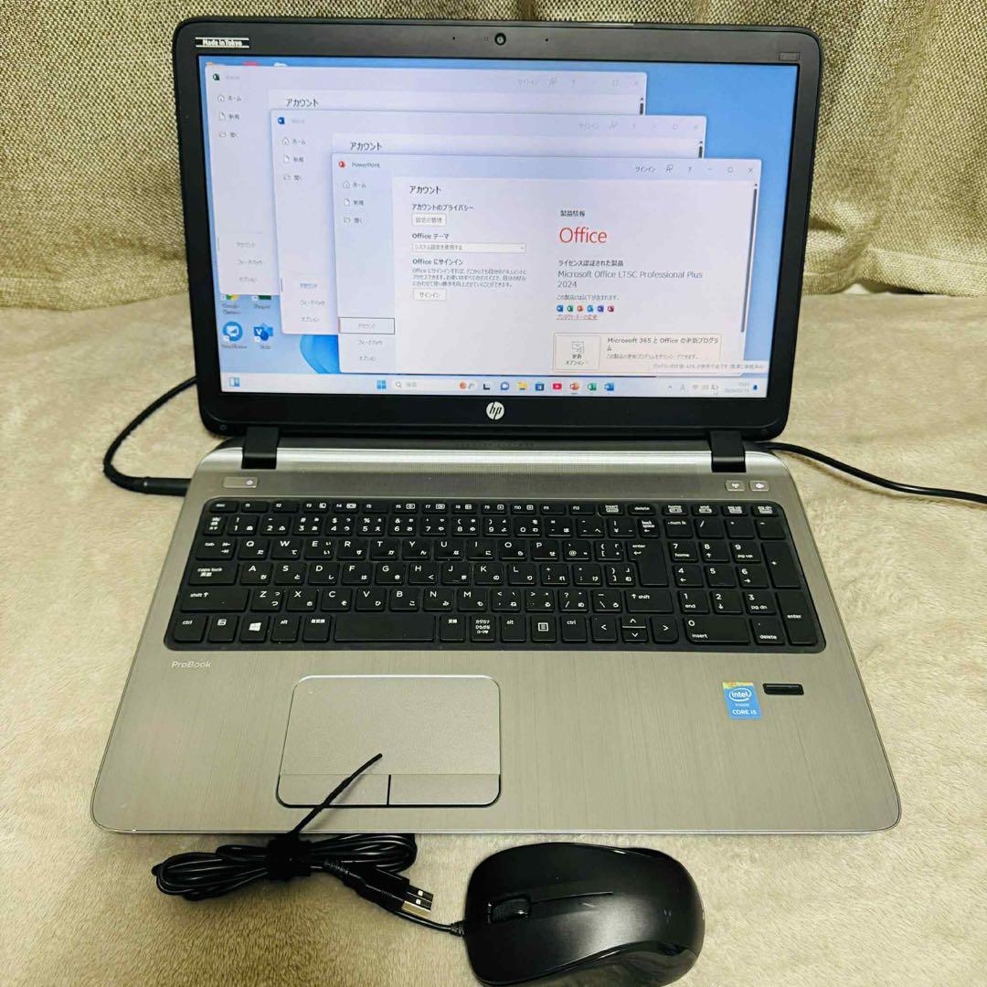 S257 HPノートパソコンi5高速WEBカメラSSDサクサクWindows11