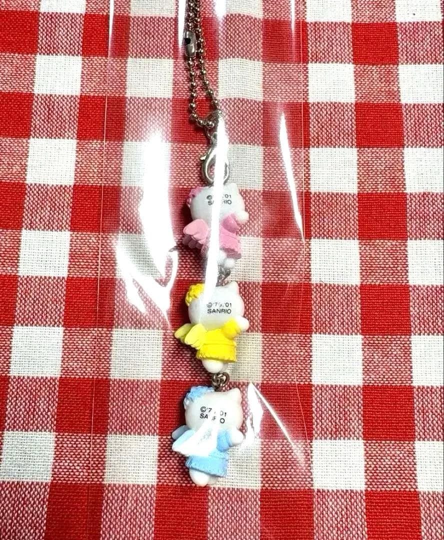 ハローキティ　エンジェル　3連ストラップ　平成レトロ　2001年　サンリオ