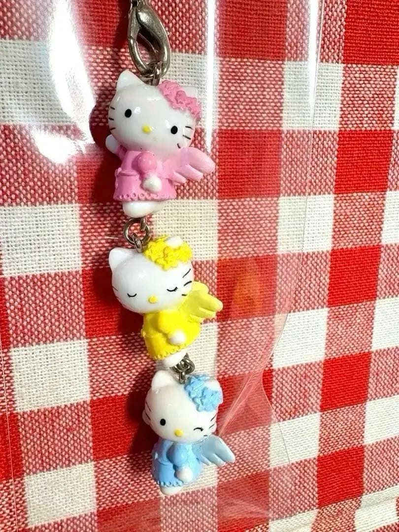 ハローキティ　エンジェル　3連ストラップ　平成レトロ　2001年　サンリオ