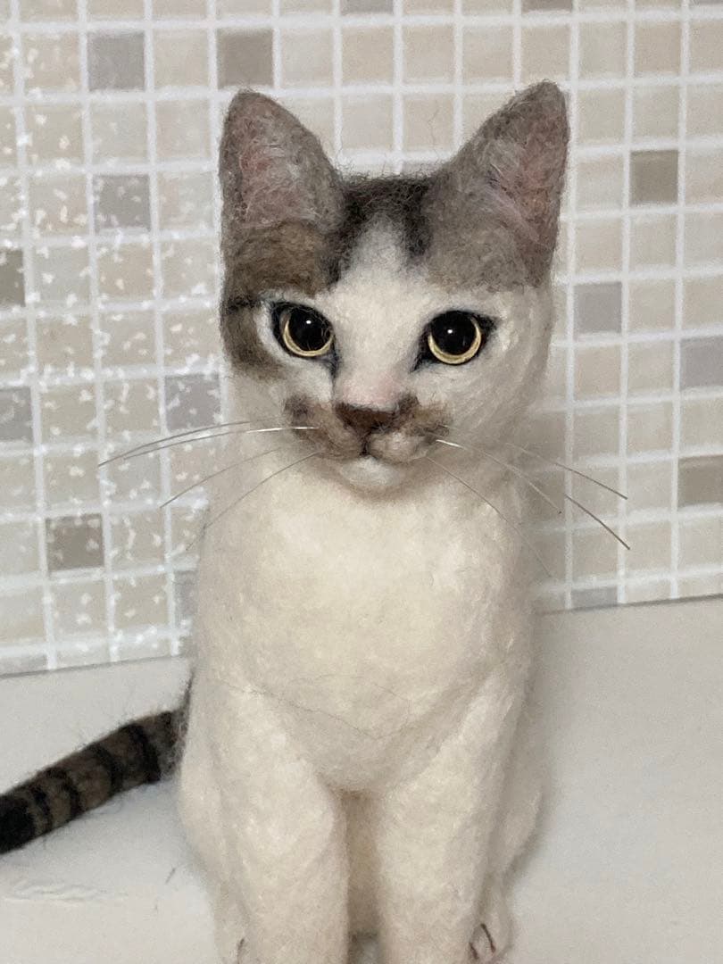 羊毛フェルト 猫 Mサイズ 植毛なし サンプルページ