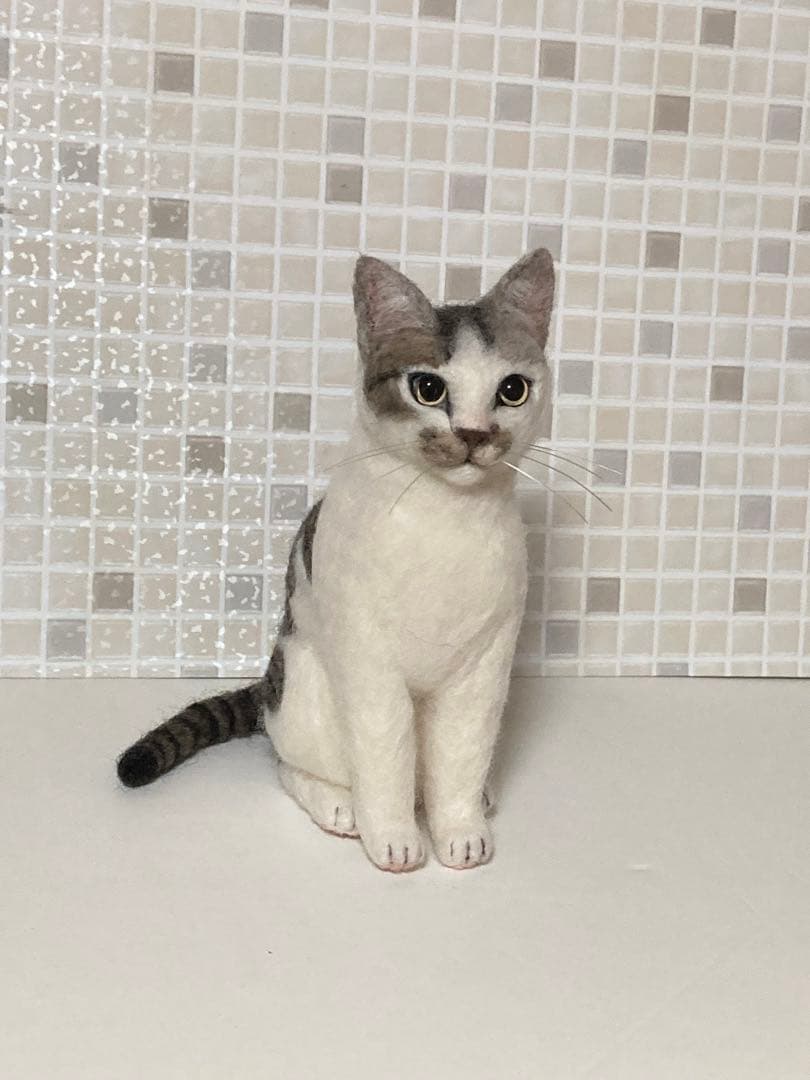 羊毛フェルト 猫 Mサイズ 植毛なし サンプルページ