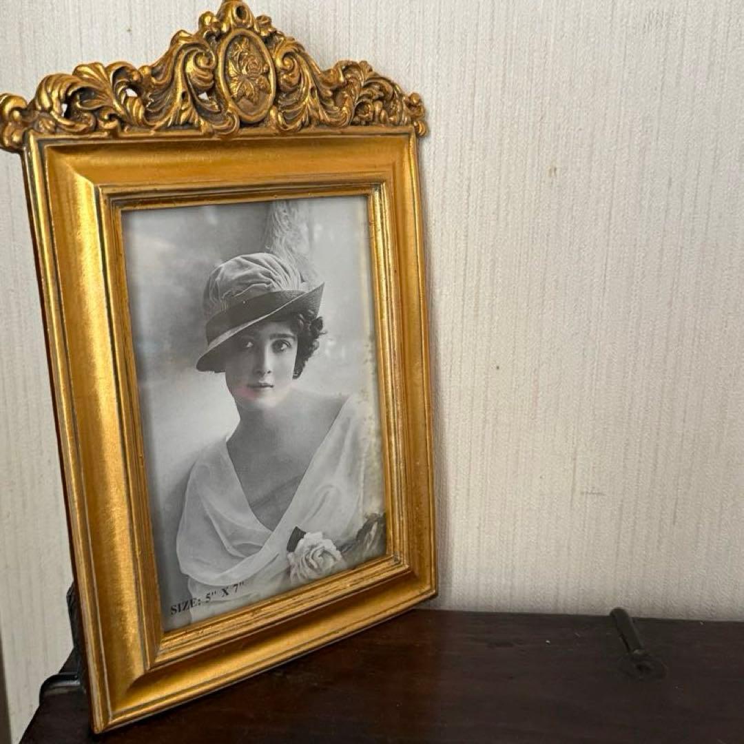 《ヴィンテージ》GOLD木製フォトフレーム◇ヨーロッパ購入