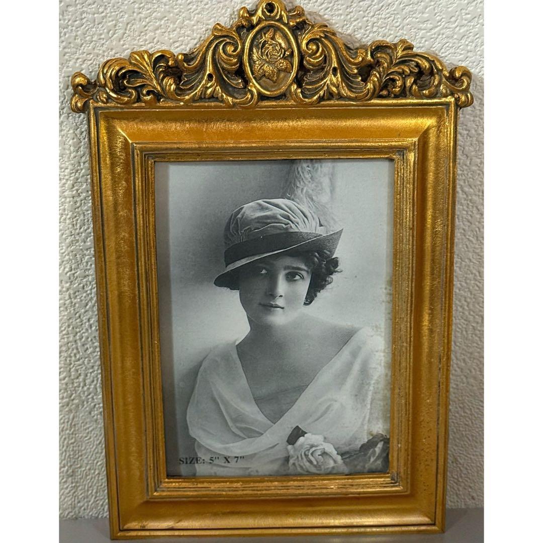 《ヴィンテージ》GOLD木製フォトフレーム◇ヨーロッパ購入