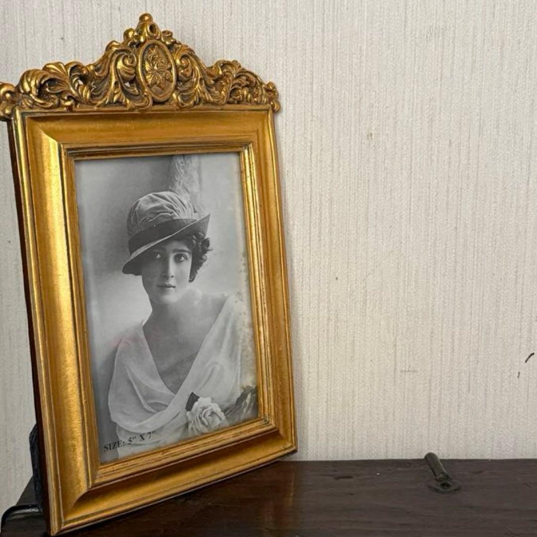 《ヴィンテージ》GOLD木製フォトフレーム◇ヨーロッパ購入