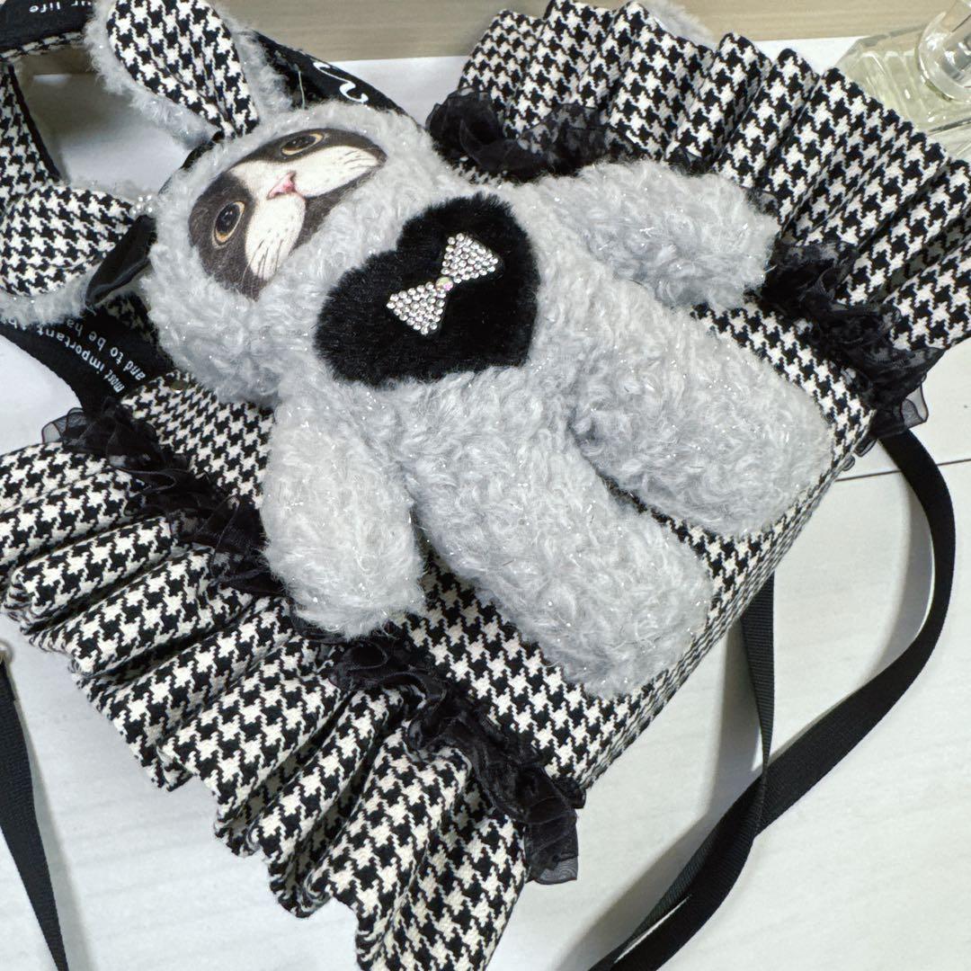 ゆ*ら様 コヤンイサムチョン♡ハチワレにゃん勢揃い！千鳥格子のトートバッグ♡ジョ