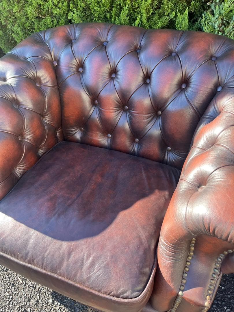 本革 チェスターフィールドソファ 一人掛け