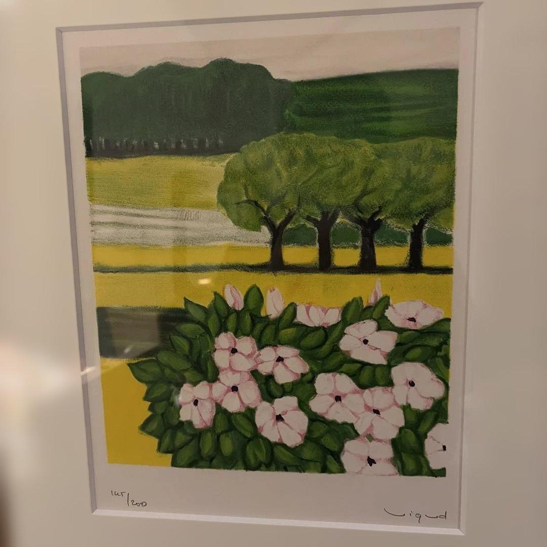 リトグラフ Untitled Vigued 限定版 145/200 花咲く木立