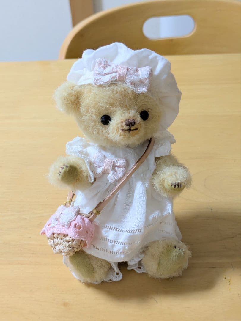 ハンドメイド テディベア ラティニティアルパカ カスタード色 手作り