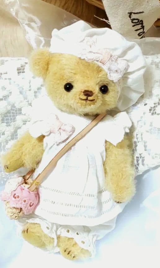 ハンドメイド テディベア ラティニティアルパカ カスタード色 手作り