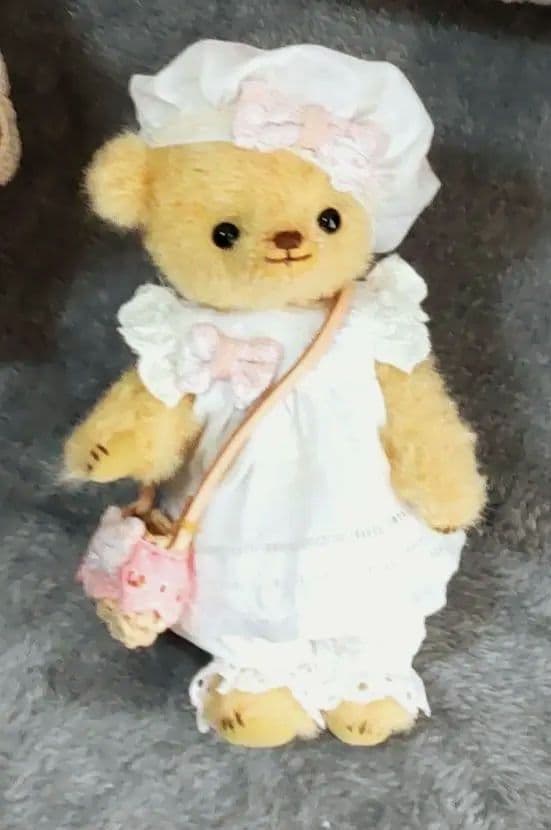 ハンドメイド テディベア ラティニティアルパカ カスタード色 手作り