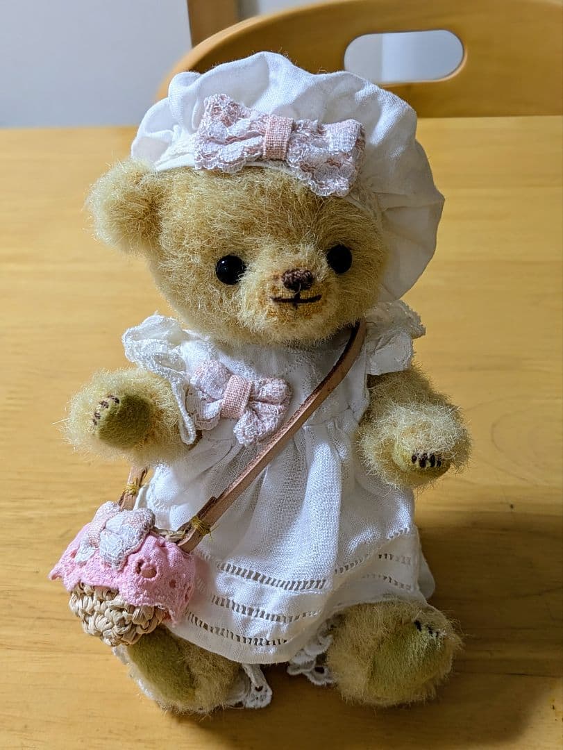 ハンドメイド テディベア ラティニティアルパカ カスタード色 手作り