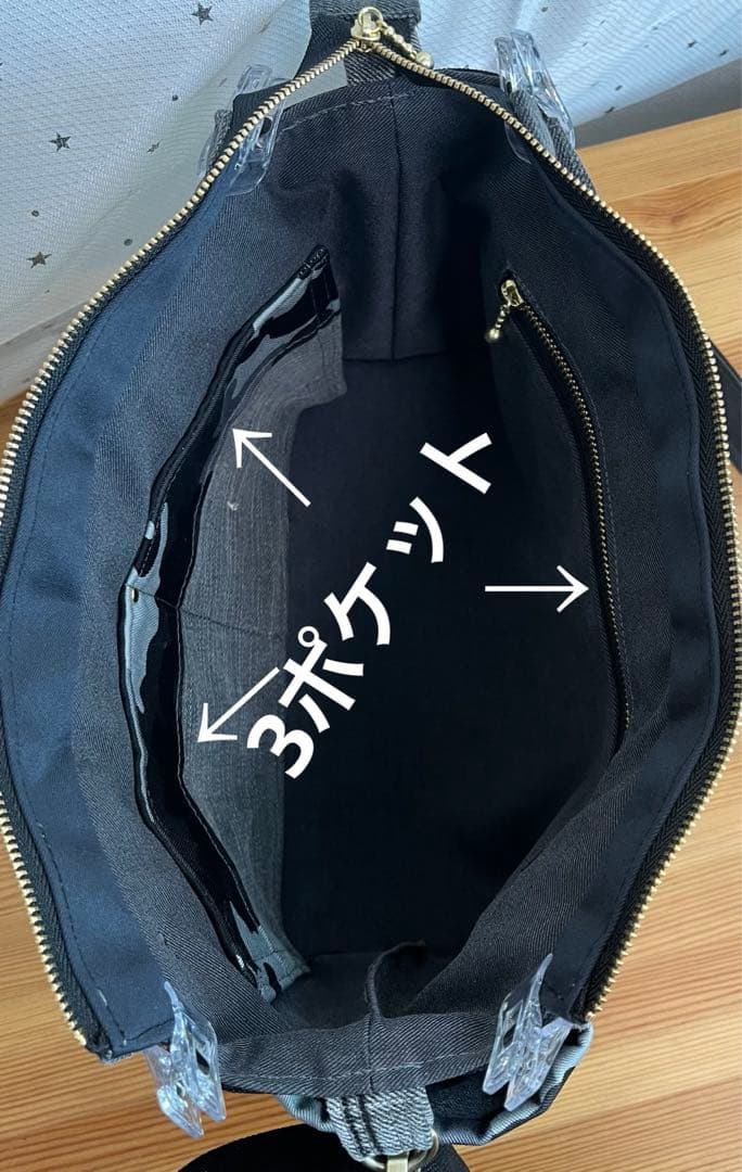 デニムリメイクバッグ（M）No.741☆ショルダーバッグ　斜めがけ