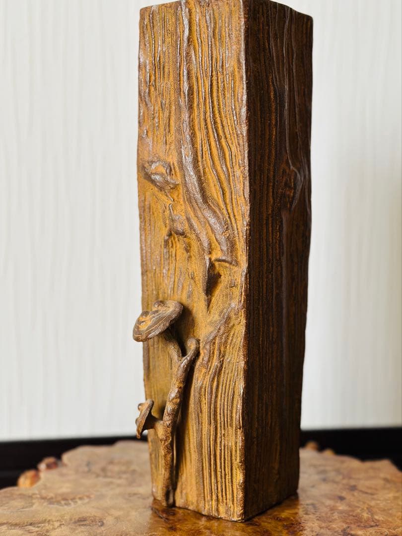 ☆杢目 青銅花瓶☆美山☆銅製花瓶 華入れ