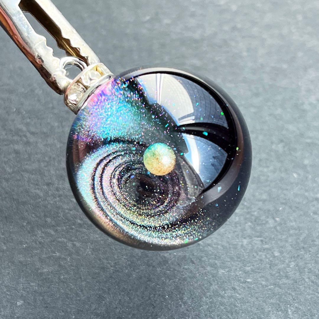 【ハンドメイド】宇宙玉25mm２個・宇宙玉専用台座