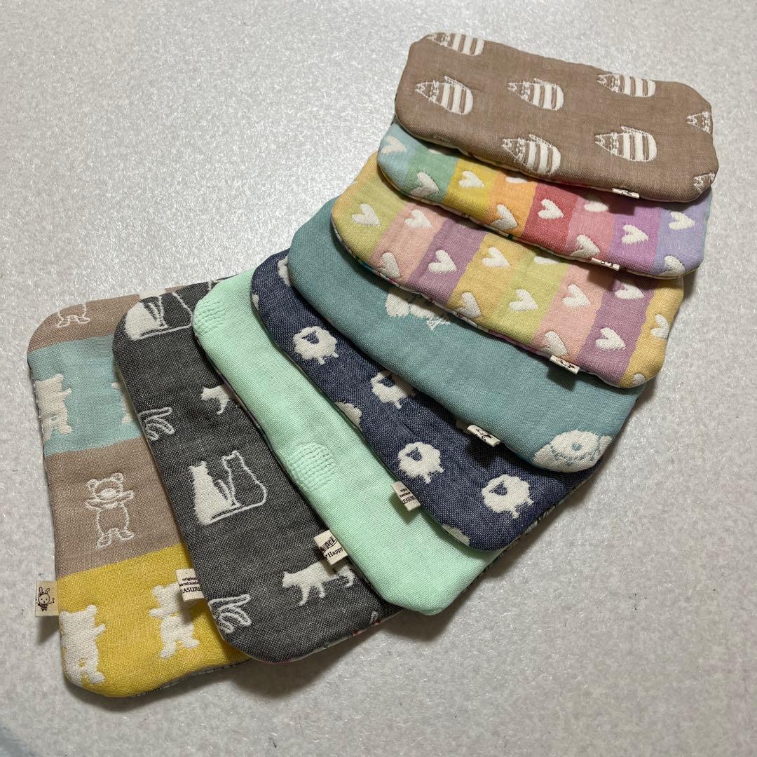 ちょっと大きめハーフハンカチ　ガーゼ　yukiemonファブリック生地使用