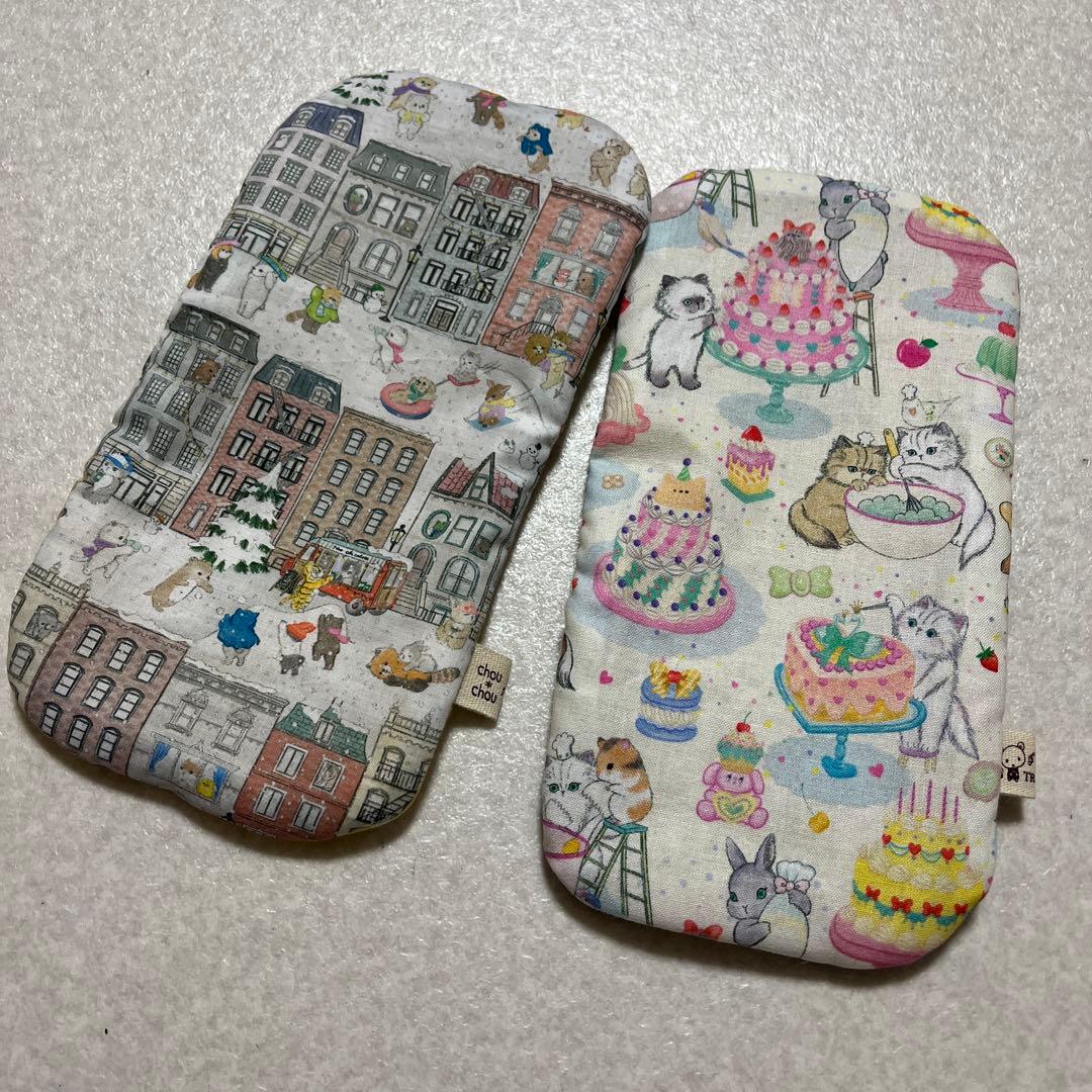 ちょっと大きめハーフハンカチ　ガーゼ　yukiemonファブリック生地使用