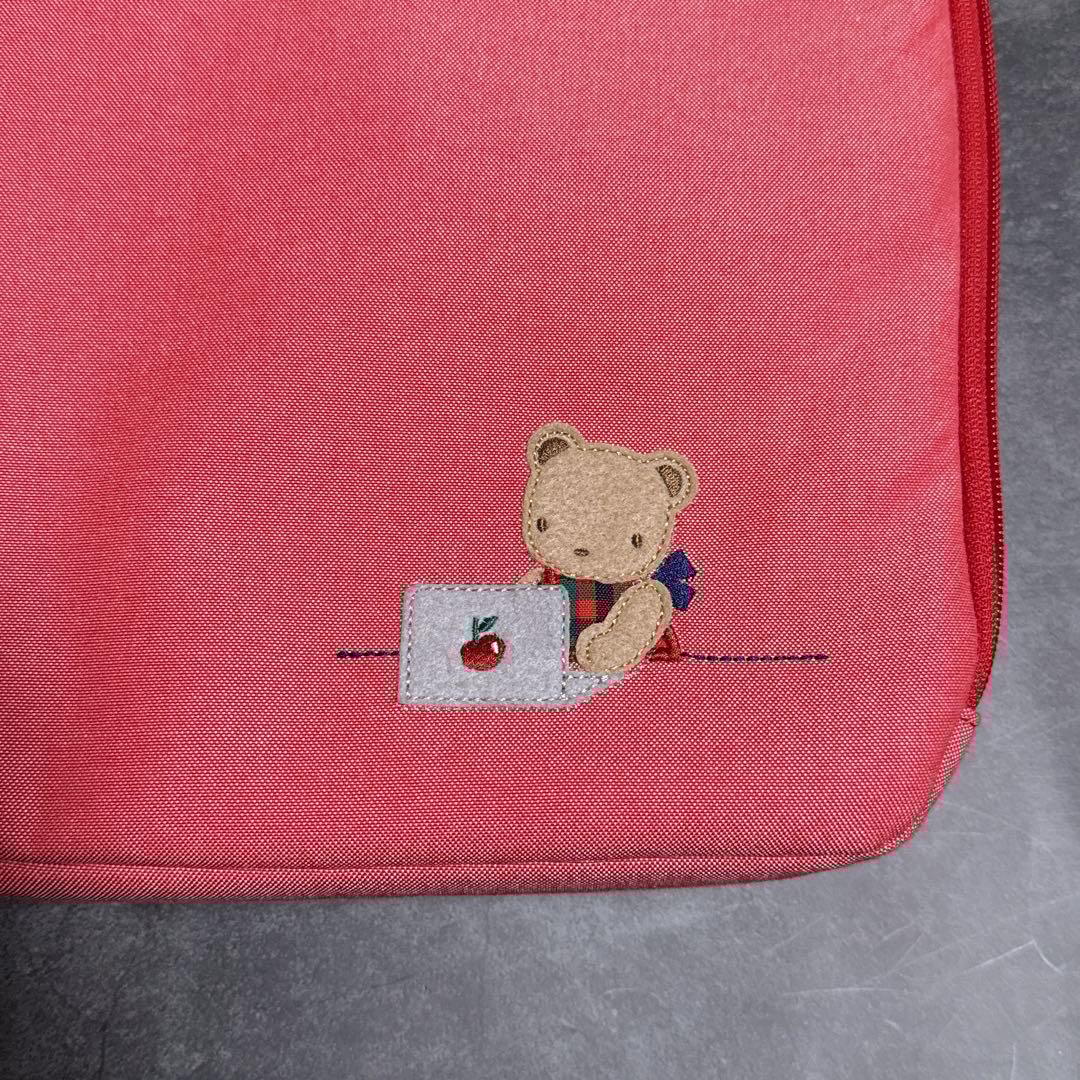 【美品】ファミリア　デニム　PCケース　赤