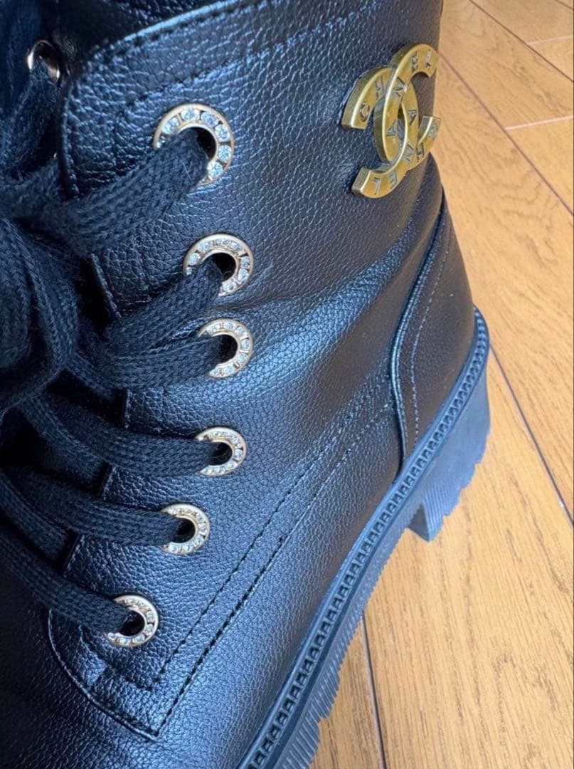 CHANEL★ブーツ　ライダー シューズ★ラインストーン★ノベルティ