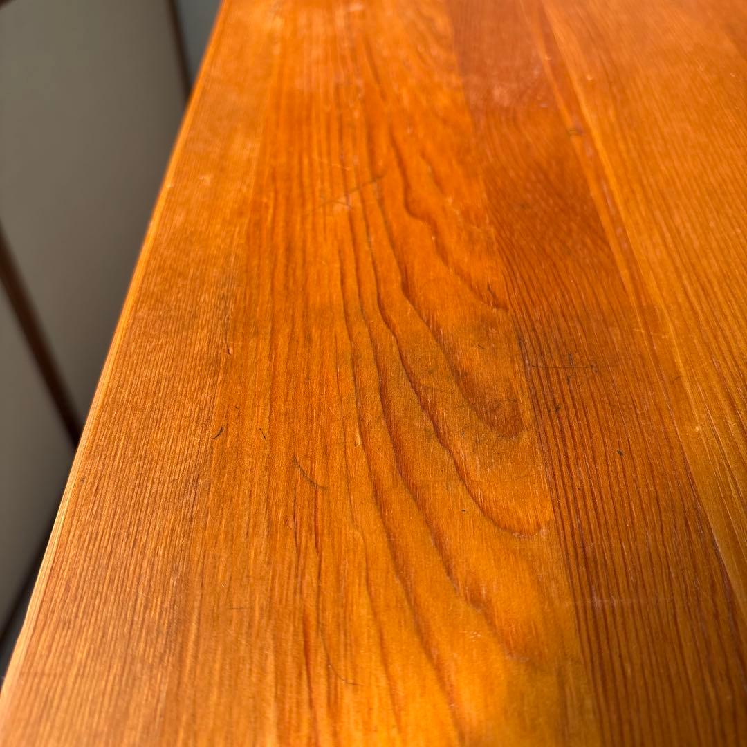 カントリー風 木製テーブル デスク 引き出し付き 水色 アンティーク風