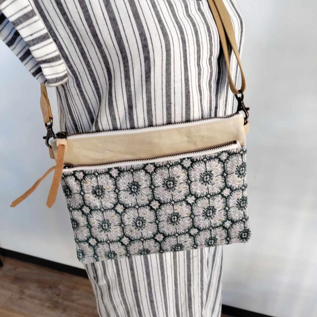 そ*ら様 ④ミナペルホネン/フォレストウェーブ×アネモネ　グリーン/サコッシュ