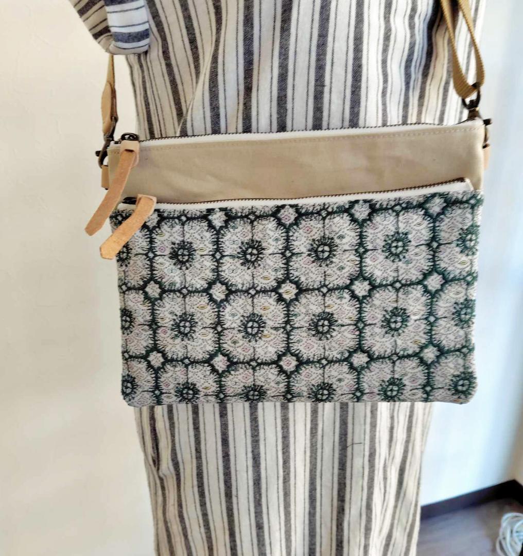 そ*ら様 ④ミナペルホネン/フォレストウェーブ×アネモネ　グリーン/サコッシュ