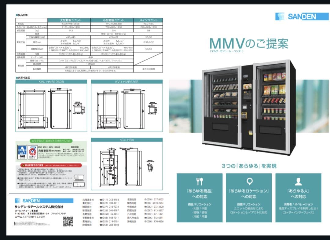 関東送料込!!自動販売機/サンデンマルチモジュールベンダー/冷蔵庫/SANDEN