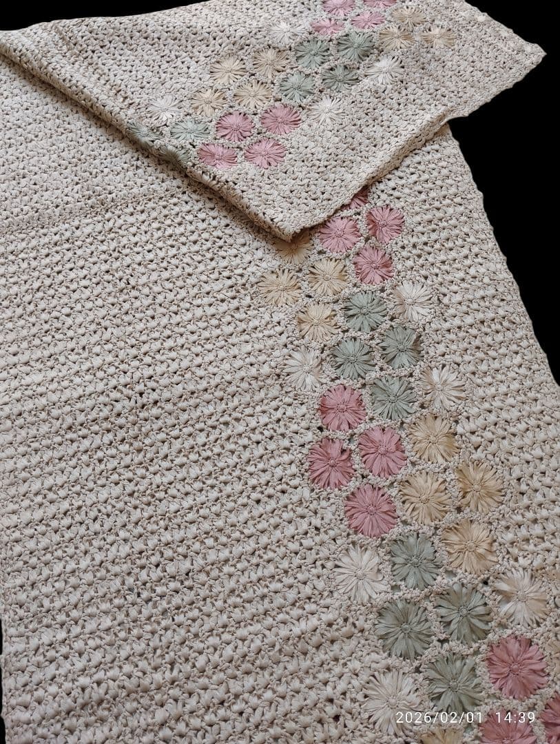 テ−ブルクロス　センタークロス　絹100%　ルピアン　高島屋