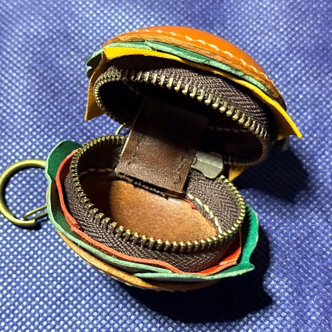 レザー ハンバーガー 革小物 ミニポーチ 小物入れ ケース 小銭入れ