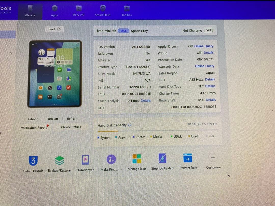 iPad mini 6 - 64GB Wi-Fi モデル9139J