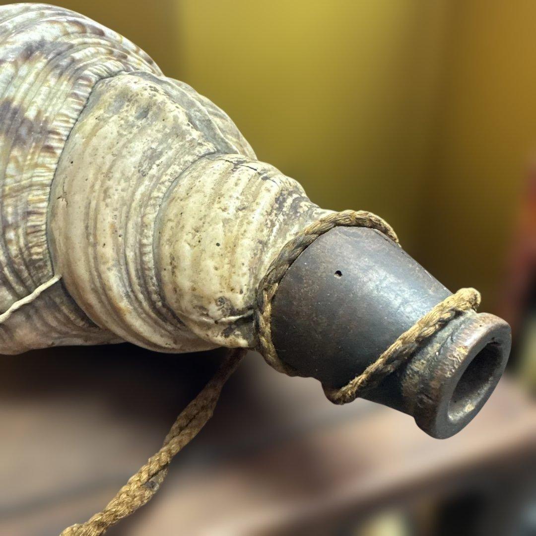 古民具 時代物 玉化 法螺 ほら貝 置物 縁起物 鑑賞石