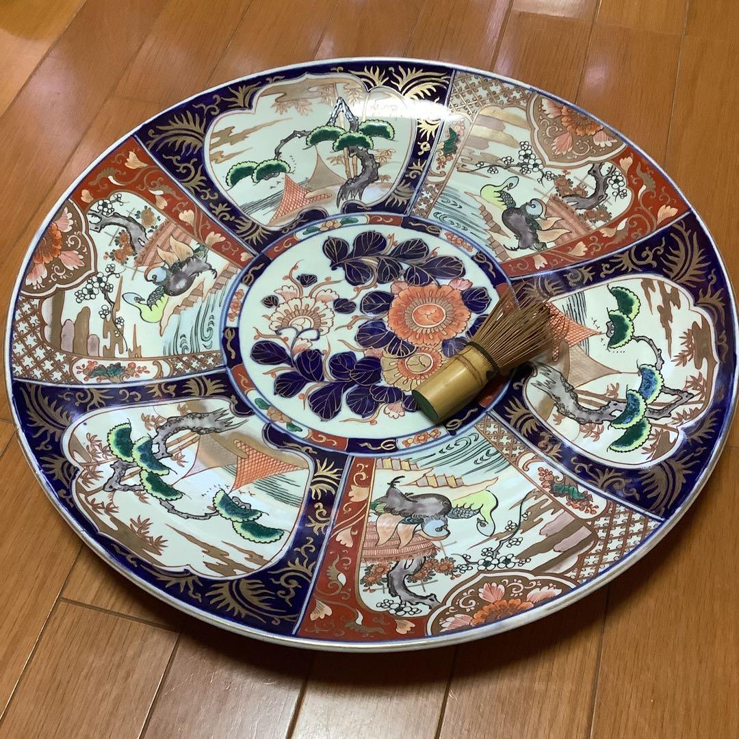 古伊万里　金欄色絵　夫婦水鳥紋　大皿　飾り皿　李朝・大聖寺・輪島塗好き